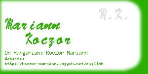 mariann koczor business card